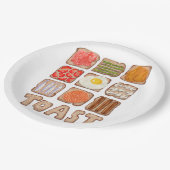 Borden voor ontbijttoast papieren bordje (Gekanteld)