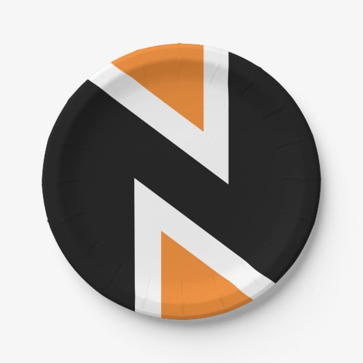 Borden voor Oranje en zwart papier Papieren Bordje (Voorkant)