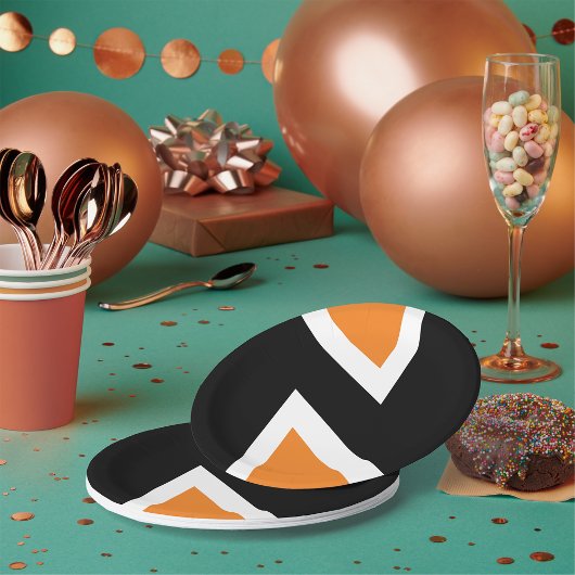 Borden voor Oranje en zwart papier Papieren Bordje