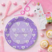 Borden voor Paars- en wittekaarten Papieren Bordje (Feest)