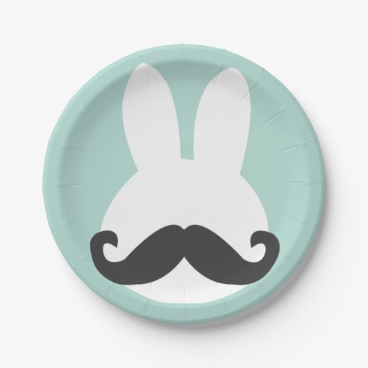 Borden voor paasbunny Mustache Paper Papieren Bordje (Voorkant)