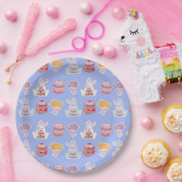 Borden voor paaspatroon blauw Paars papier Papieren Bordje