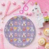 Borden voor paaspatroon met glanzend graafpapier papieren bordje (Feest)