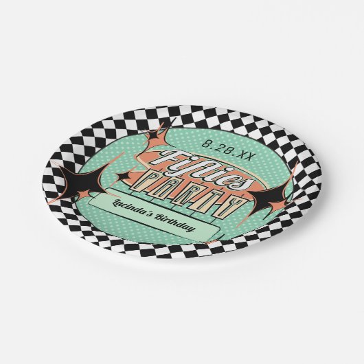 Borden voor papier uit de midden-eeuw papieren bordje (Gekanteld)