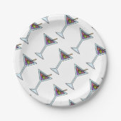 Borden voor papiercocktail - MARTINI-ONTWERP Papieren Bordje (Voorkant)