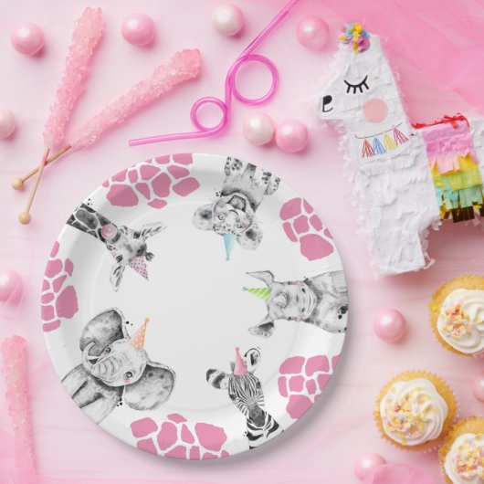 Borden voor partijdierenpapier | Dieren van de Gir Papieren Bordje (Feest)