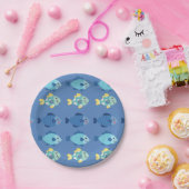 Borden voor partijpapier - meerkleurige vis papieren bordje (Feest)