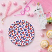 Borden voor patriottisch polaire dots papieren bordje (Feest)