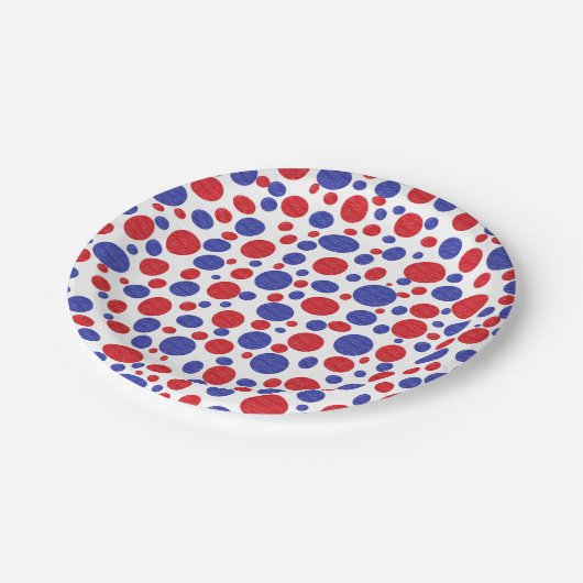 Borden voor patriottisch polaire dots papieren bordje (Gekanteld)