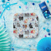 Borden voor patriottisch pommeren-hondenpapier papieren bordje (Feest)