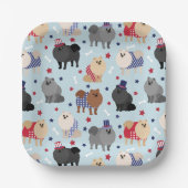 Borden voor patriottisch pommeren-hondenpapier papieren bordje (Voorkant)