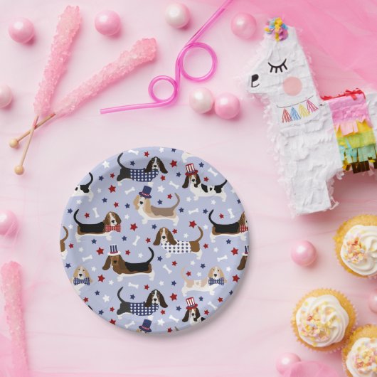 Borden voor patriottisch rond papier papieren bordje (Feest)