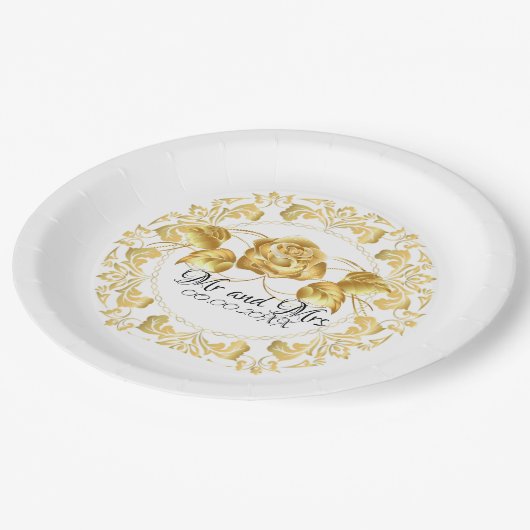 Borden voor persoonlijk gouden Roos Papieren Bordje (Gekanteld)