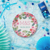 Borden voor persoonlijk papier Boho floral hand ge Papieren Bordje (Feest)