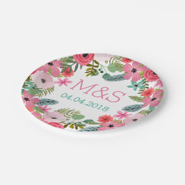Borden voor persoonlijk papier Boho floral hand ge Papieren Bordje