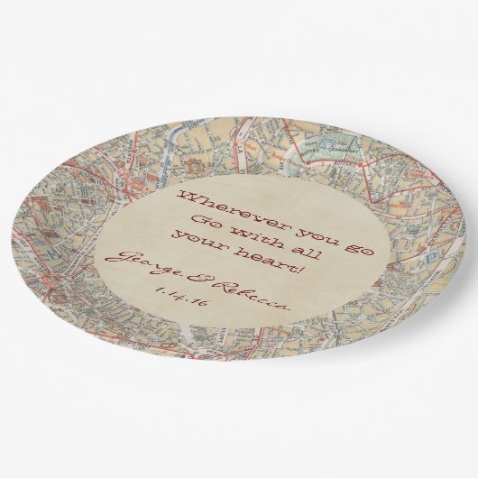 Borden voor persoonlijke plattegronden papieren bordje (Gekanteld)