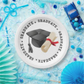 borden voor Pet en graden van afstudeerder Papieren Bordje (Feest)