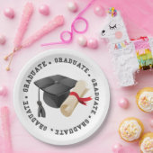 borden voor Pet en graden van afstudeerder Papieren Bordje (Feest)