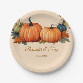 Borden voor pompoenopstelling papieren bordje