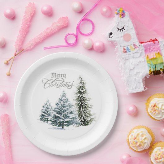 Borden voor prettige kerstfeestdagen papieren bordje (Feest)