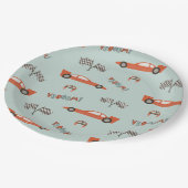 Borden voor rackpapier |  racewagen papieren bordje (Gekanteld)