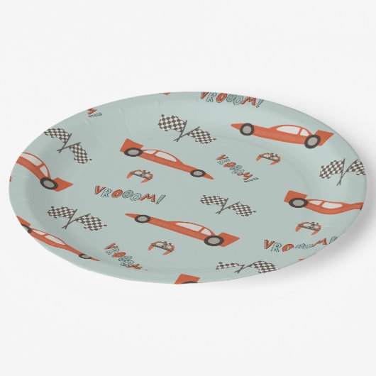 Borden voor rackpapier |  racewagen papieren bordje (Gekanteld)