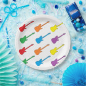 Borden voor regenbooggitaarpapier papieren bordje (Feest)