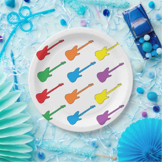 Borden voor regenbooggitaarpapier papieren bordje (Feest)