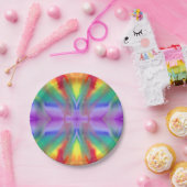 Borden voor regenboogkleurig kleurstofborst papieren bordje (Feest)