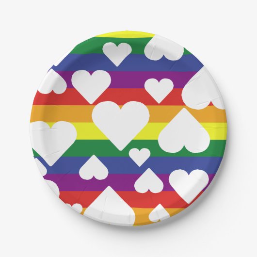 Borden voor regenboogpapier papieren bordje (Voorkant)