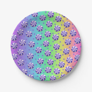 Borden voor regenboogpermint Snoep Papieren Bordje