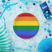 Borden voor regenboogvlagpapier papieren bordje (Feest)