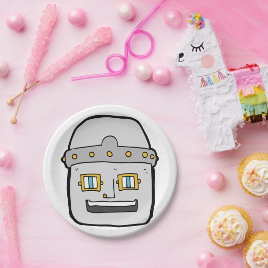 Borden voor robotkoppapier papieren bordje (Feest)