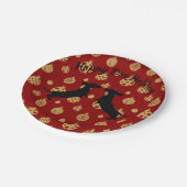 Borden voor rode en goudfeestdagen papieren bordje (Gekanteld)