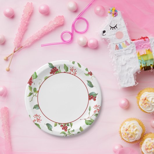 Borden voor rode en groene kerstfeestdagen papieren bordje (Feest)