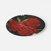 Borden voor rode rozen-weddenschap papieren bordje (Gekanteld)