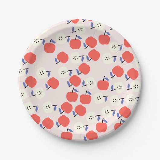 Borden voor rood appelpapier papieren bordje (Voorkant)