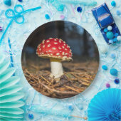 Borden voor rood champignonpapier papieren bordje (Feest)