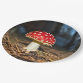 Borden voor rood champignonpapier papieren bordje (Gekanteld)