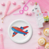 Borden voor rood- en blauw-vliegtuigpapier papieren bordje (Feest)