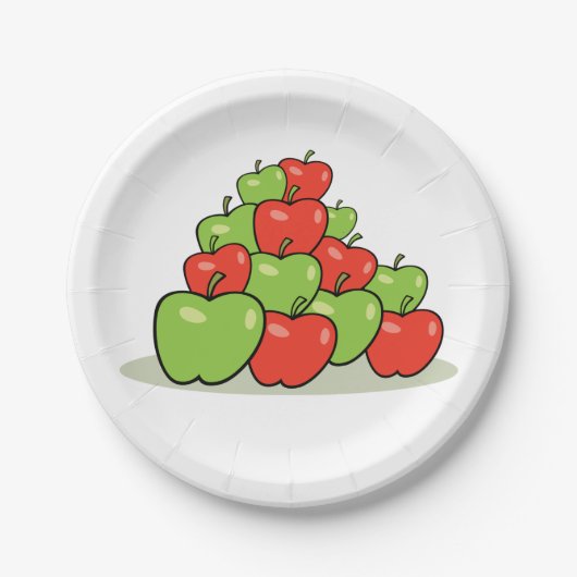 Borden voor rood en groen appelpapier papieren bordje (Voorkant)