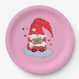 Borden voor rood gnome roze papier papieren bordje