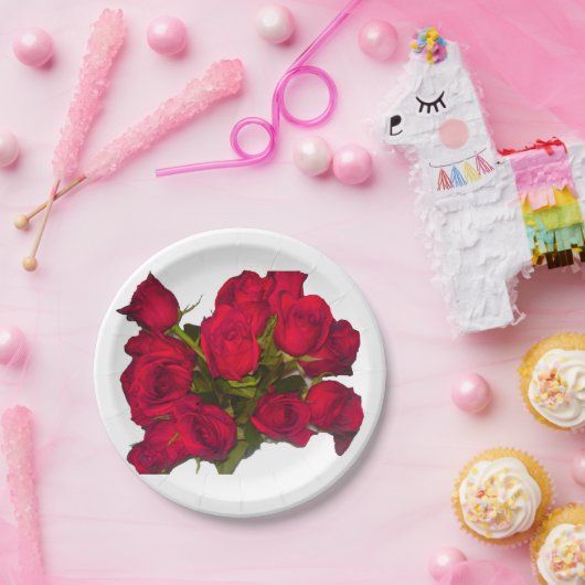 Borden voor rood rozenpapier papieren bordje (Feest)