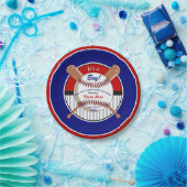 Borden voor rood, wit en blauw Baseball, 2 maten Papieren Bordje (Feest)