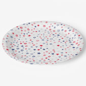 Borden voor rood, wit en blauw papier papieren bordje (Gekanteld)