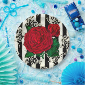 Borden voor  Roos Papieren Bordje (Feest)