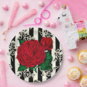 Borden voor  Roos Papieren Bordje (Feest)