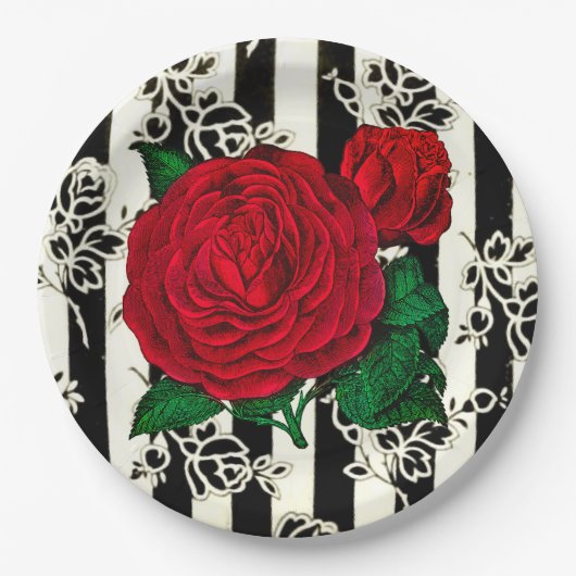 Borden voor  Roos Papieren Bordje (Voorkant)