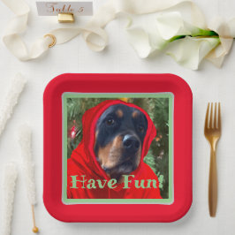 Borden voor rottweilerpapier hebben afgewerkt papieren bordje