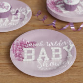 Borden voor roze Baby shower Papieren Bordje